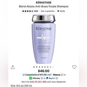 Kerastase Blond Absolu Anti-Brass Purple Shampoo 8.5 oz